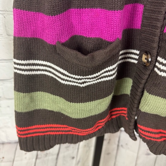 Hanna Andersson Striped Chunky Knit Button Down Sweater Size 6/7 - Picture 5 of 5